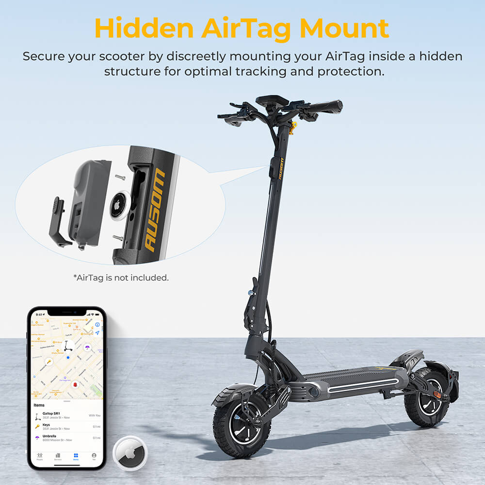 Ausom Gallop SR1 Electric Scooter 52V 20.8Ah with NFC Lock, Dual 1000W Motors, 41mph Max Speed, 54-Mile Range, E-ABS & Hydraulic Disc Brakes
