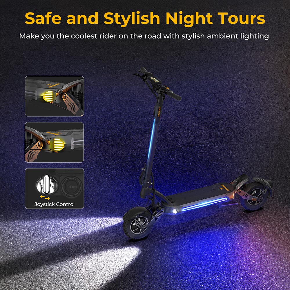 Ausom Gallop SR1 Electric Scooter 52V 20.8Ah with NFC Lock, Dual 1000W Motors, 41mph Max Speed, 54-Mile Range, E-ABS & Hydraulic Disc Brakes