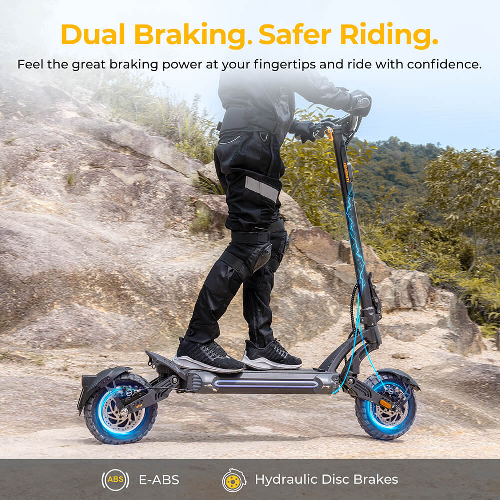 Ausom Gallop SR1 Electric Scooter 52V 20.8Ah with NFC Lock, Dual 1000W Motors, 41mph Max Speed, 54-Mile Range, E-ABS & Hydraulic Disc Brakes