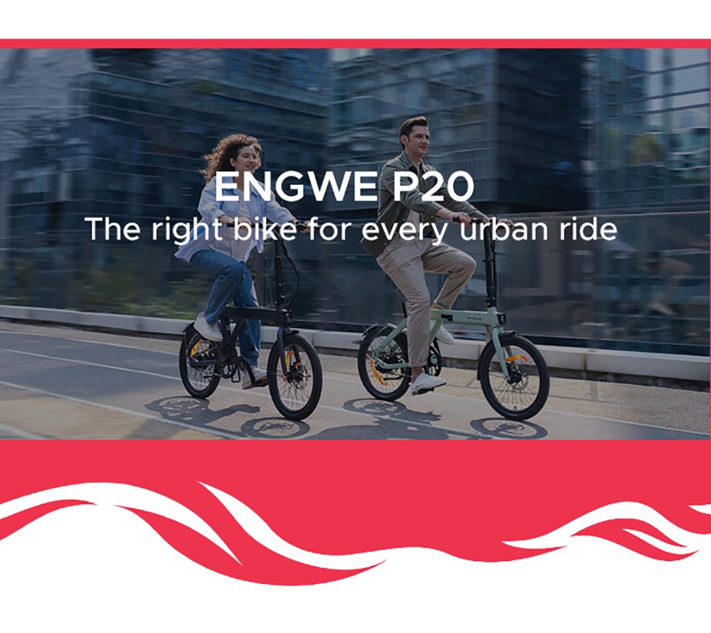 ENGWE P20 Ace Limited Edition Folding Electric Bike, 250W Silent Motor Torque Sensor, Carbon Belt, 36V 9,6Ah Battery, 100km Range, 25km/h Max Speed, Hydraulic Disc Brake, 18.Nízka hmotnosť 5 kg, smerovka