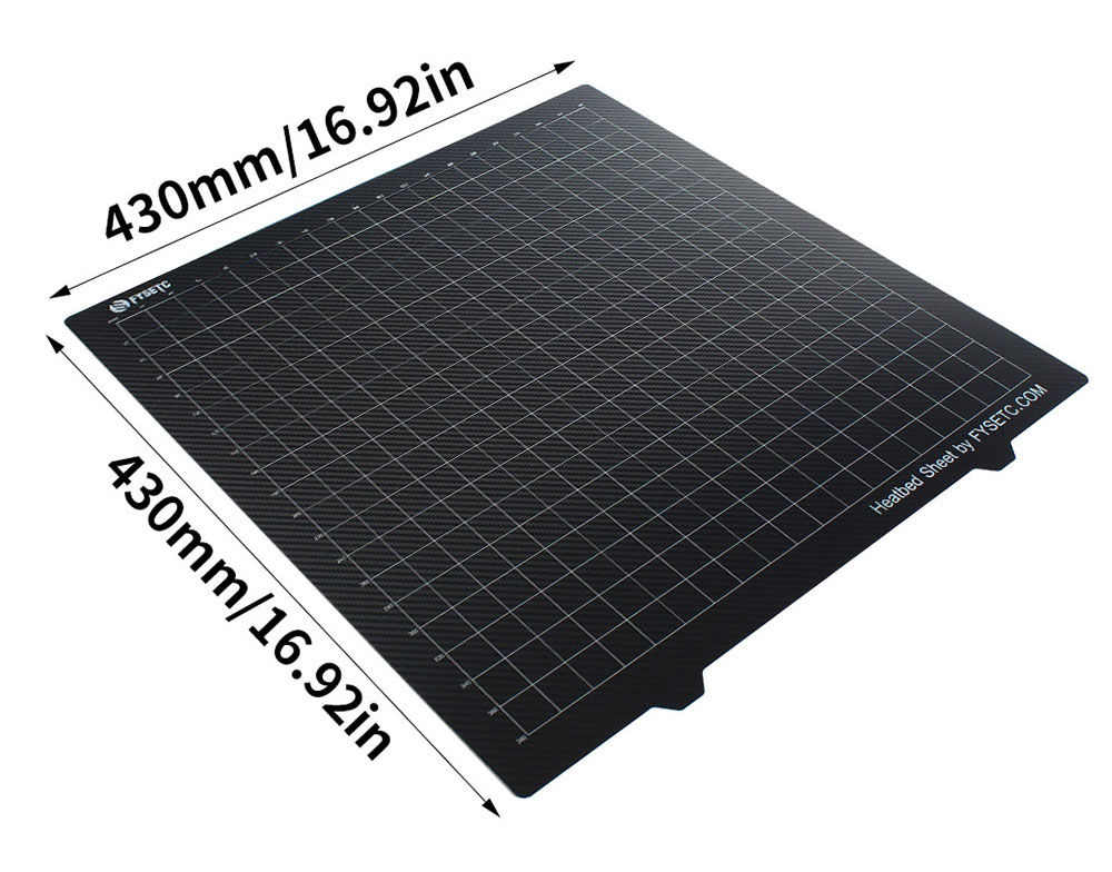 FYSETC 430*430mm PEI PET Build Plate for Elegoo Neptune4 Max, Neptune3 Max, Anycubic Kobra Max/ 2 Max, Crealty CR-6 Max