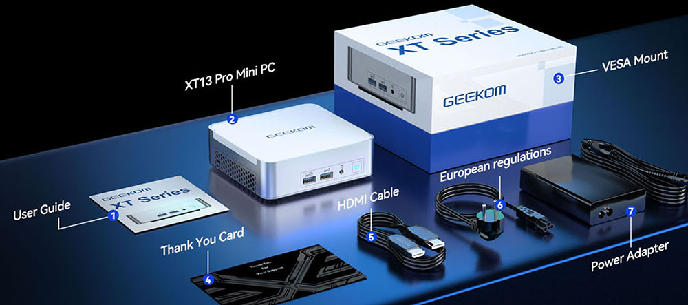 GEEKOM XT13 Pro Mini PC, Intel Core i9-13900H 14 Core Max 5.4GHz, 32GB RAM 2TB SSD, 2*USB 4 (8K)+2*HDMI 2.0 (4K) 4 Screens Display,WiFi 6E Bluetooth 5.2, 3*USB 3.2 1*USB 2.0 1*RJ45 1*3.5mm Audio Jack