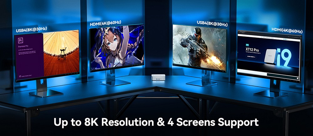 GEEKOM XT13 Pro Mini PC, Intel Core i9-13900H 14 Core Max 5.4GHz, 32GB RAM 2TB SSD, 2*USB 4 (8K)+2*HDMI 2.0 (4K) 4 Screens Display,WiFi 6E Bluetooth 5.2, 3*USB 3.2 1*USB 2.0 1*RJ45 1*3.5mm Audio Jack