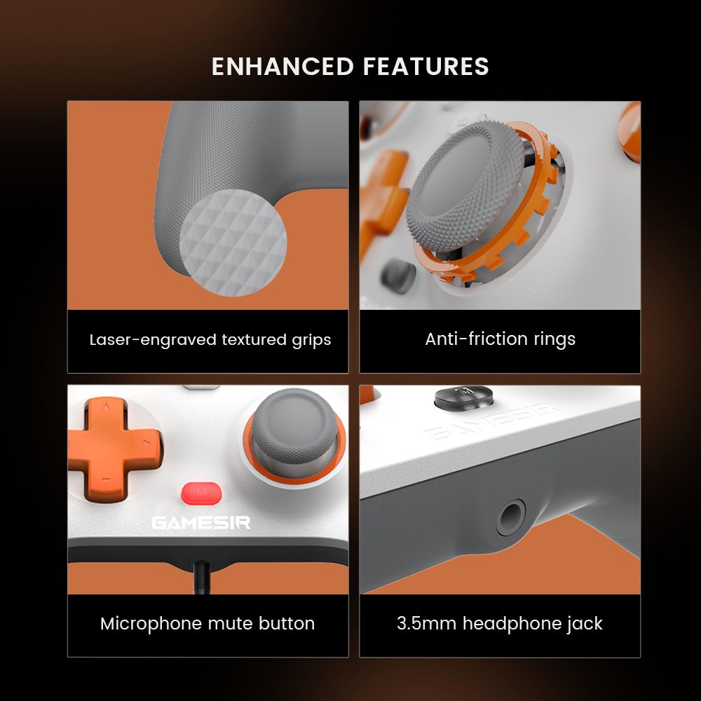 [Xbox Certified] GameSir T7 Wired Game Controller, 1-month Free XGPU, Hall Effect Sticks, Hall Triggers, Compatible with Xbox and Xbox One X/S Series, Steam, Windows 10/11 - Creamsicle White