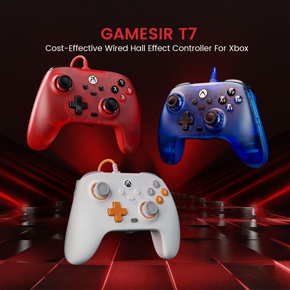 [Xbox Certified] GameSir T7 Wired Game Controller, 1-month Free XGPU, Hall Effect Sticks, Hall Triggers, Compatible with Xbox and Xbox One X/S Series, Steam, Windows 10/11 - Creamsicle White