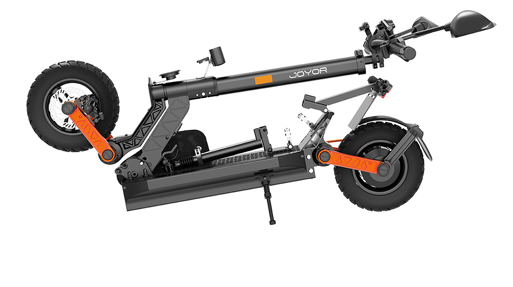 JOYOR S8E Electric Scooter, 800W motor, 48V 26AH batéria, 10-palcové pneumatiky, max. rýchlosť 45 km/h, dojazd 80 km, predná a zadná kotúčová brzda, predný a zadný tlmič