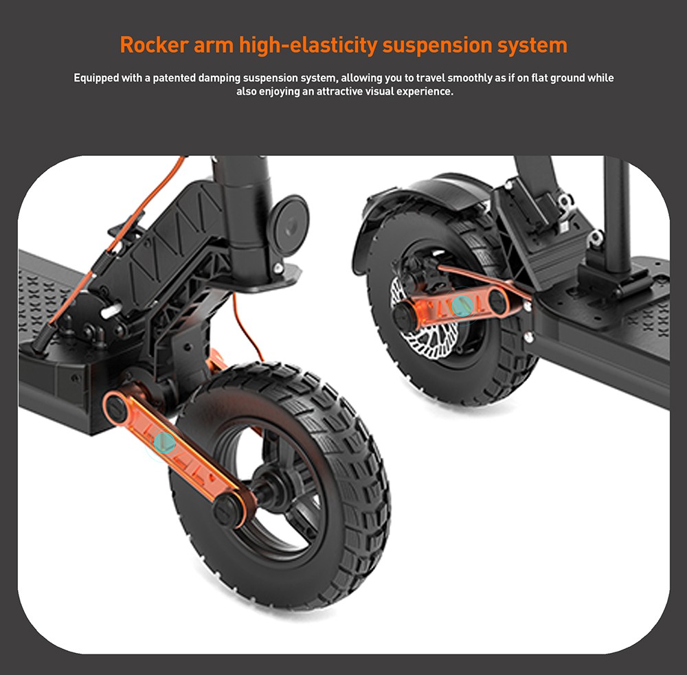 JOYOR S8E Electric Scooter, 800W motor, 48V 26AH batéria, 10-palcové pneumatiky, max. rýchlosť 45 km/h, dojazd 80 km, predné a zadné kotúčové brzdy, predné a zadné tlmiče