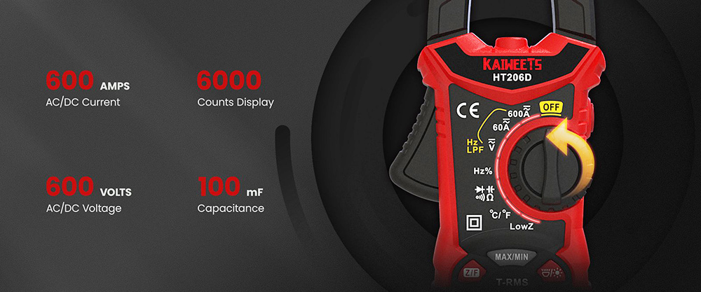 KAIWEETS HT206D Digital Clamp Meter