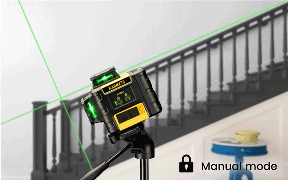 KAIWEETS KT360A 3*360 Self Leveling Laser Level, for Picture Hanging, Horizontal/Vertical Line Laser