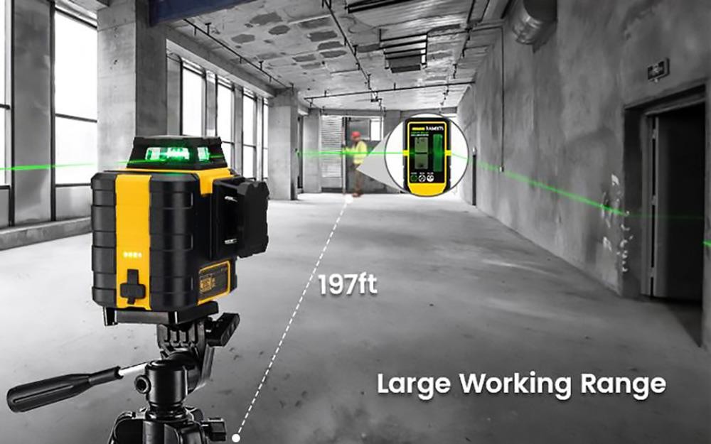 KAIWEETS KT360A 3*360 Self Leveling Laser Level, for Picture Hanging, Horizontal/Vertical Line Laser