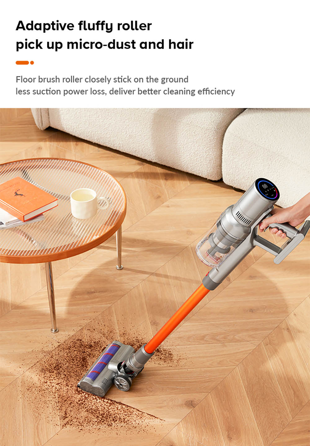 Liectroux i10 Cordless Stick Vacuum Cleaner, Smart Dust Sensing, 250W BLDC, 27kPa Suction, Colorful Touch Screen, LED Front Light, 45mins Runtime, for Carpet, Floor, Car &; Pet Hair