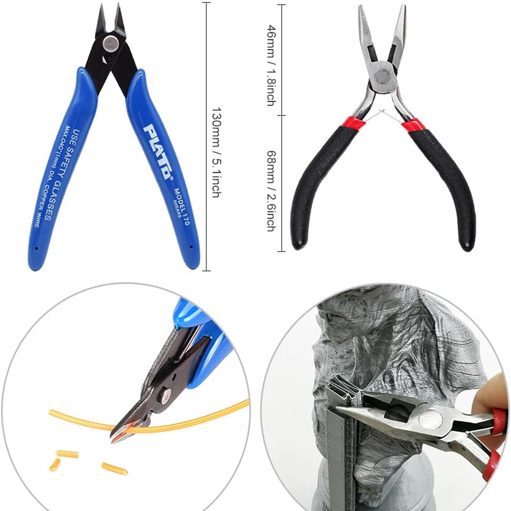 Mintion többcélú, professzionális minőségű 3D nyomtató tartozékkészlet, 3D nyomtatástisztító és -eltávolító készlet és elektromos polírozógép, finírozó és nyomtatóeszköz, szerszámosládával együtt