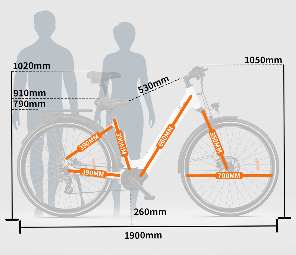 ONESPORT OT07 Electric Bike, 250W BAFANG Motor, 36V 10,4AH batéria, 27.5'' pneumatiky, max. rýchlosť 25 km/h, dojazd 90 km, vidlica pohlcujúca nárazy, hydraulické kotúčové brzdy, 7-rýchlostný prevod SHIMANO - biely