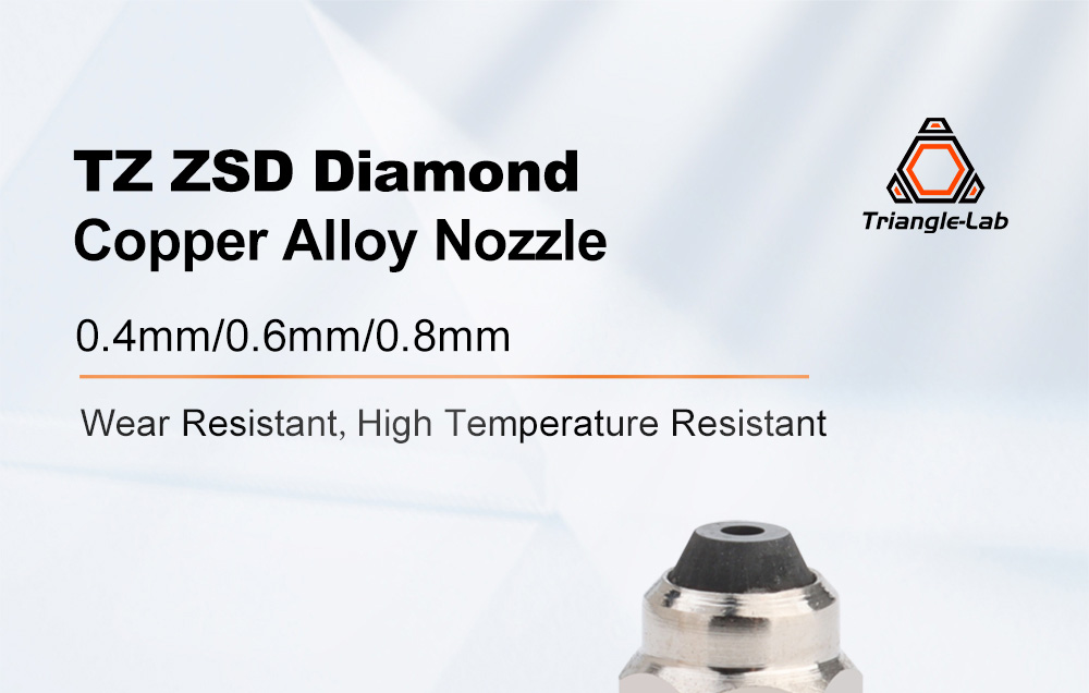 Trianglelab 0.4mm TZ ZSD Diamond Copper Alloy Nozzle, Compatible with TZ1.0/ TZ2.0/ TZ3.0/ TZ-E3-2.0/ TZ-V6-2.0 Hotend