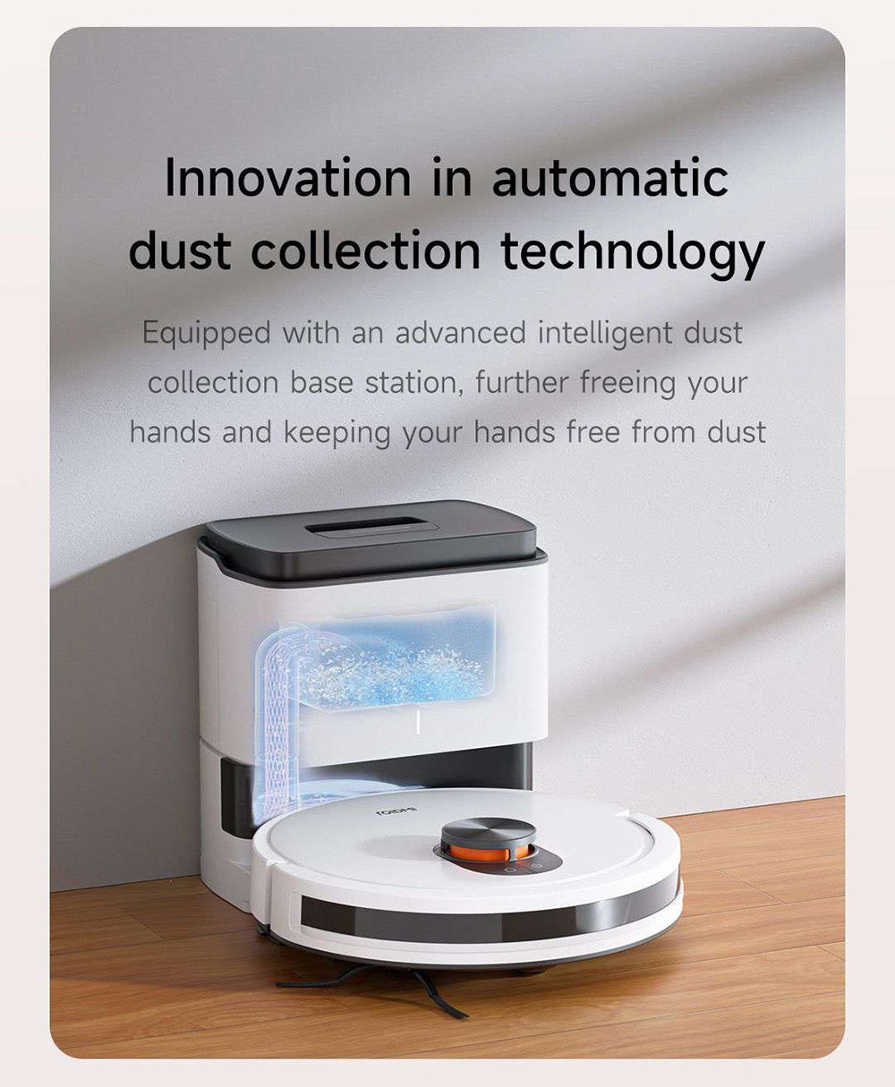 Xiaomi ROIDMI EVE CC Roboterstaubsauger, Staubsaugen und Wischen, 3800 Pa Saugleistung, 0,29 l Wassertank, 0,26 l Staubbeh&auml;lter