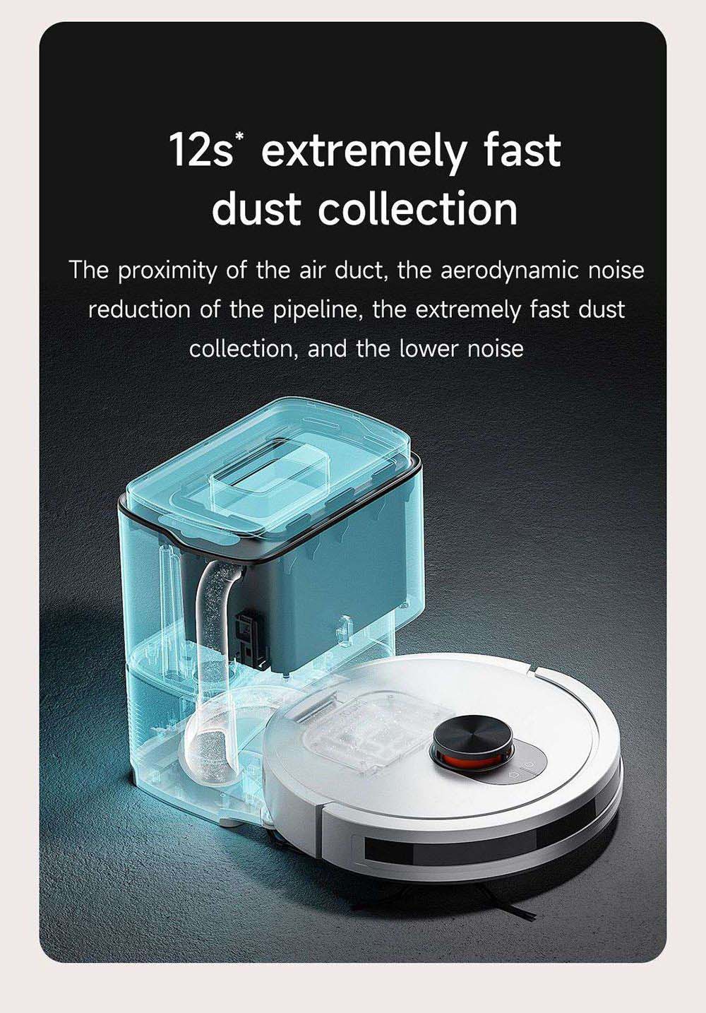 Xiaomi ROIDMI EVE CC Roboterstaubsauger, Staubsaugen und Wischen, 3800 Pa Saugleistung, 0,29 l Wassertank, 0,26 l Staubbeh&auml;lter