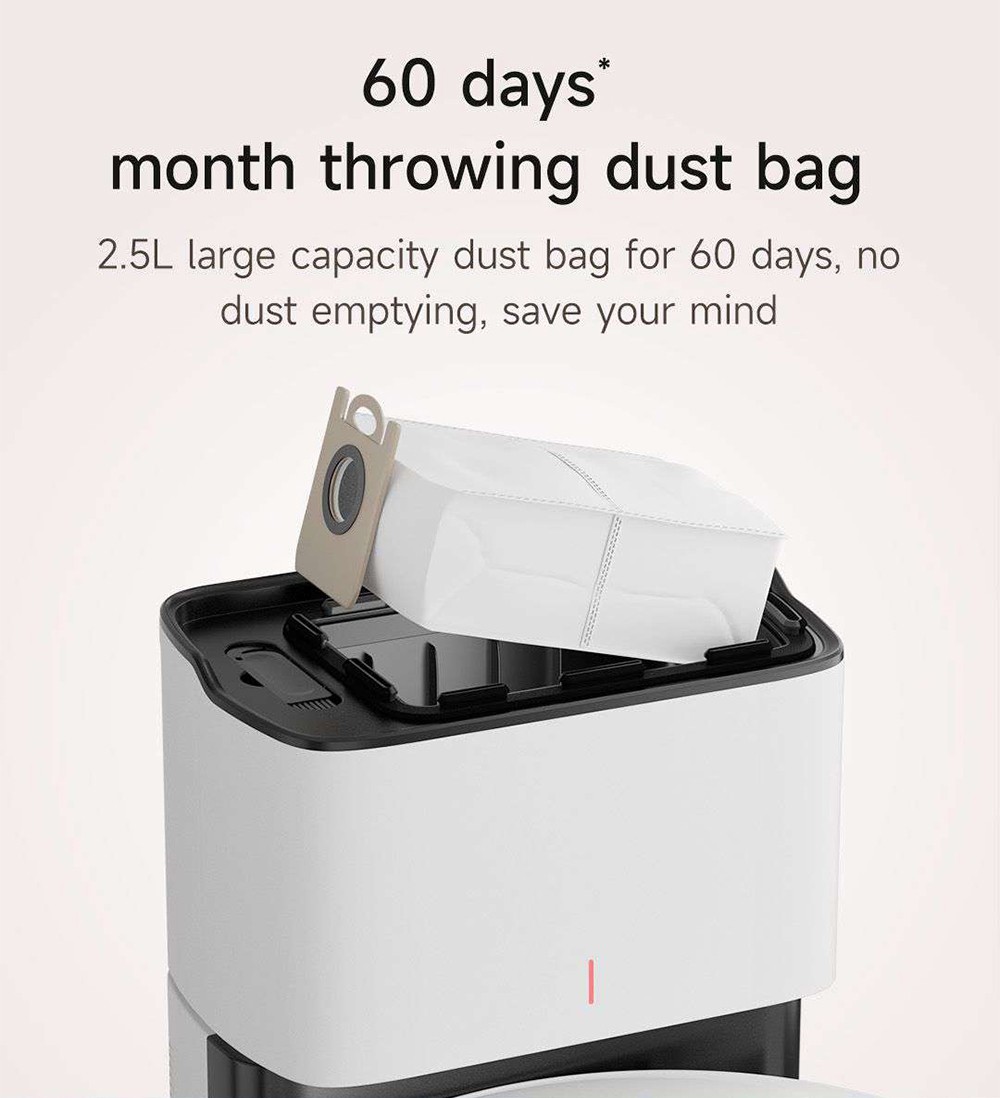 Xiaomi ROIDMI EVE CC Roboterstaubsauger, Staubsaugen und Wischen, 3800 Pa Saugleistung, 0,29 l Wassertank, 0,26 l Staubbeh&auml;lter
