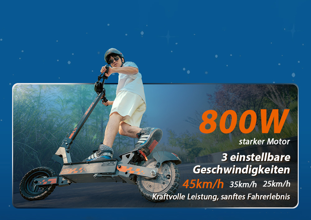 Kukirin G2 Faltbarer E-Scooter, 800W Motor, 48V 15Ah Akku, 10 Zoll Reifen, 45 km/h Höchstgeschwindigkeit, 55 km Reichweite, Touchscreen-Display, Scheibenbremsen vorne und hinten