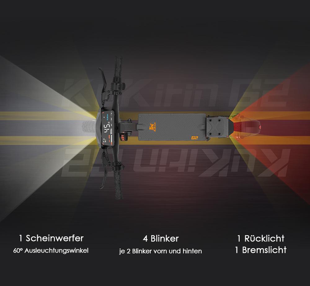 Kukirin G2 Faltbarer E-Scooter, 800W Motor, 48V 15Ah Akku, 10 Zoll Reifen, 45 km/h Höchstgeschwindigkeit, 55 km Reichweite, Touchscreen-Display, Scheibenbremsen vorne und hinten