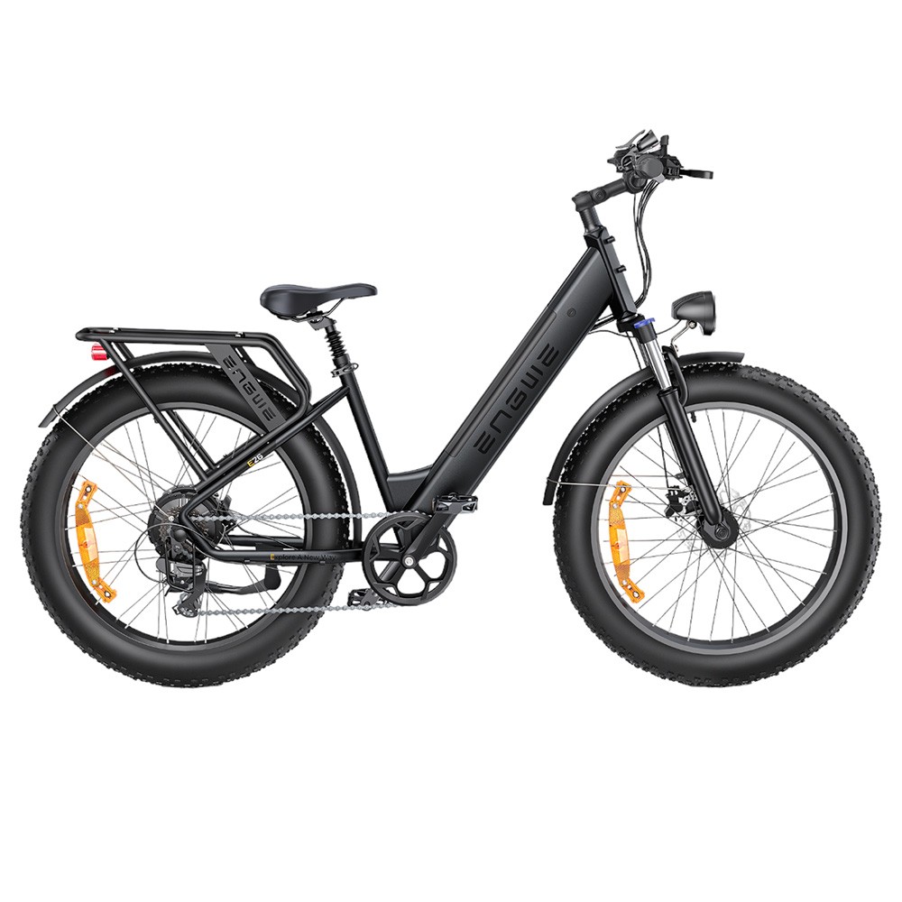 ENGWE E26 Step-thru Electric Bike, 48V 16AH Battery 250W Motor Mountain Bike Shimano 7-Speed Gear 140km Max Range 25km/h Max Speed 26*4.0 inch Fat Tire 150kg Load Hydraulic Disc Brake - Galaxy Grey