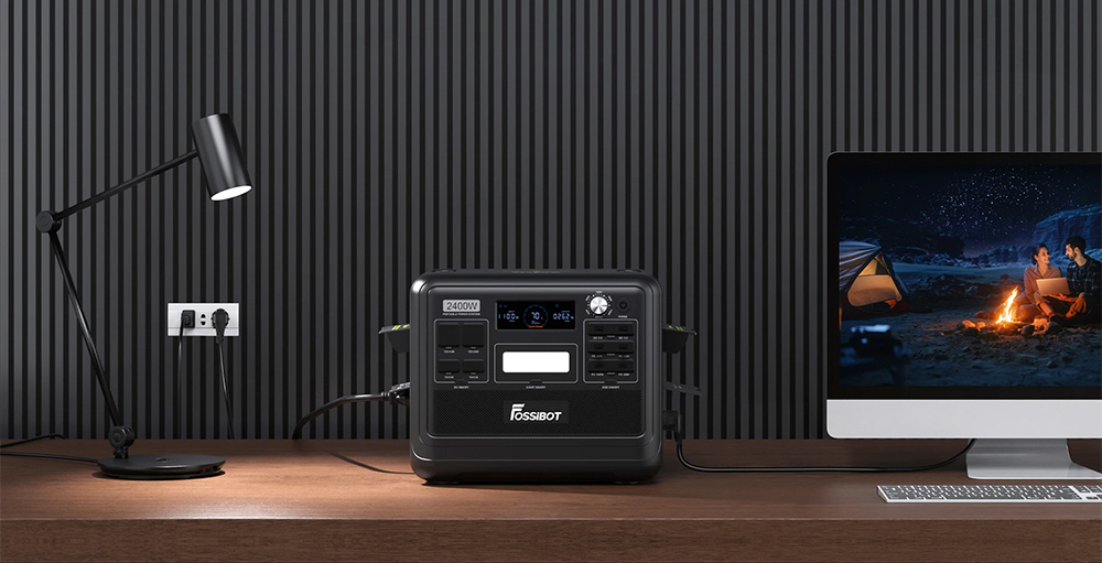 FOSSiBOT F2400 Tragbare Powerstation, 2048 Wh LiFePO4-Akku, 2400 W Ausgangsleistung, Solargenerator, 16 Ausgangsanschl&uuml;sse &ndash; Gr&uuml;n