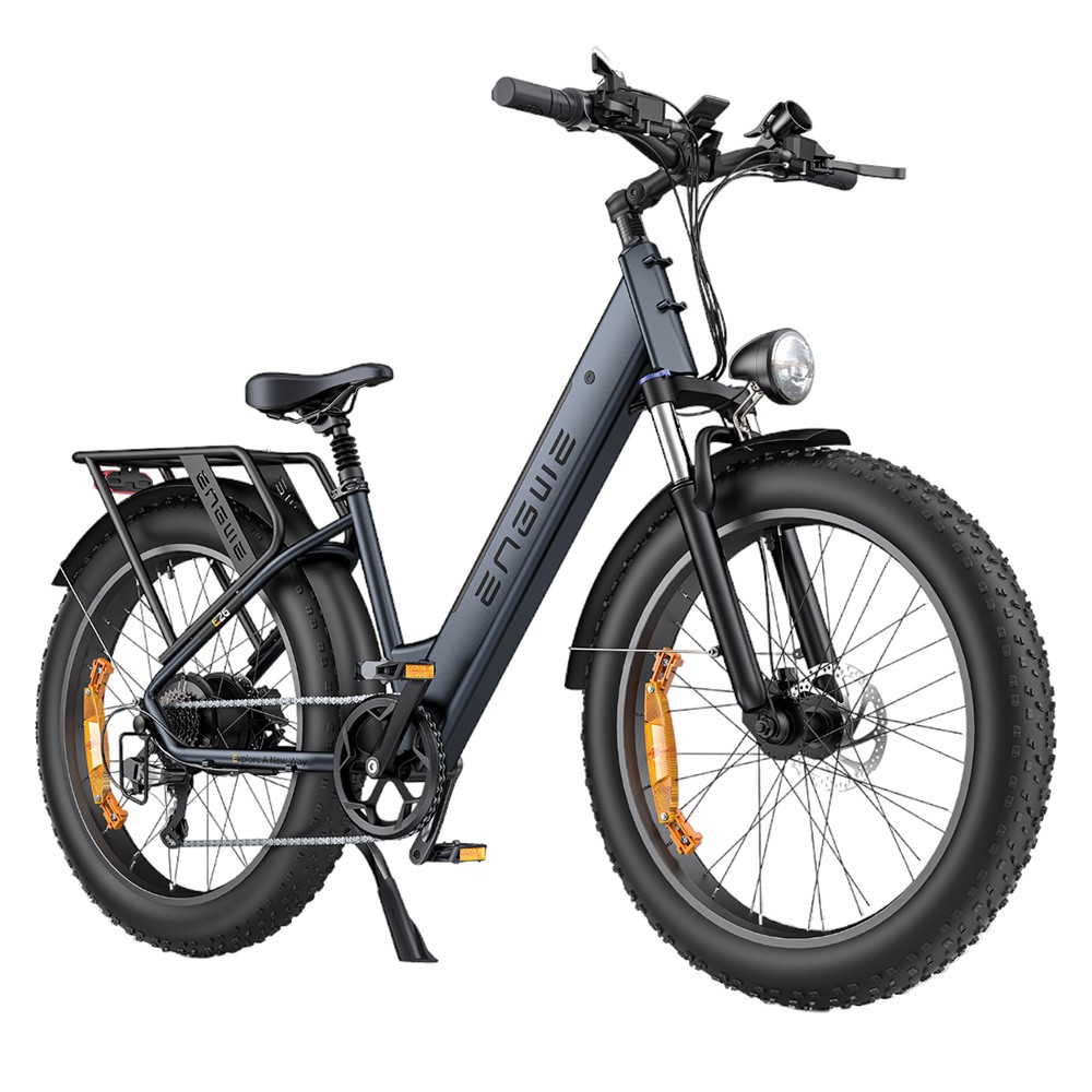 ENGWE E26 Step-thru Electric Bike, 48V 16AH Battery 250W Motor Mountain Bike Shimano 7-Speed Gear 140km Max Range 25km/h Max Speed 26*4.0 inch Fat Tire 150kg Load Hydraulic Disc Brake - Galaxy Grey