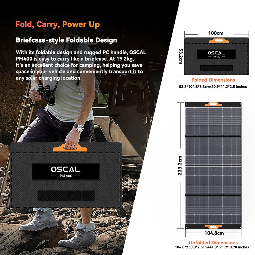 Blackview Oscal PowerMax 3600 Rugged Power Station + Blackview Oscal PM400 400W Foldable Solar Panel