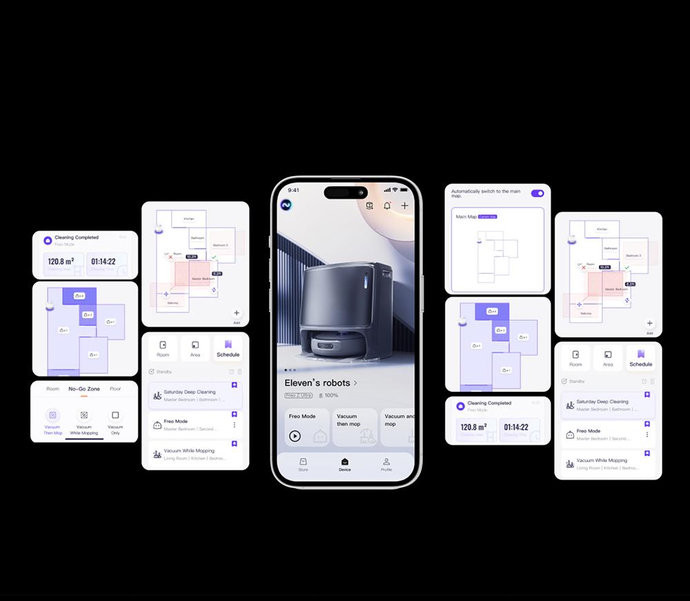 Narwal Freo Z Ultra Saugroboter und Wischmopp mit Basisstation, 12.000 Pa Leistung, Selbstentleerung, Doppelkamera, kein Verheddern, 120 Tage wartungsfrei, Drei-Laser-Hindernisvermeidung, KI-adaptives Waschen und Trocknen mit hei&szlig;em Wasser &ndash; Grau