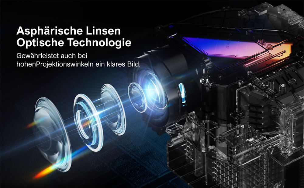 [Netflix 1080P & Android TV 11.0] ULTIMEA Nova C40 Beamer mit Gimbal-St&auml;nder, 600 ANSI, 4K-Dekodierung, Native 1080P, Bluetooth 5.3, Android TV 11.0, Dolby Audio, Autofokus & Keystone