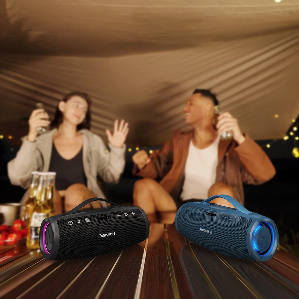 Tronsmart Mirtune S100 Tragbarer Outdoor-Lautsprecher, Bluetooth 5.3, anpassbarer EQ, 50 W Leistung, 20 Stunden Spielzeit, IPX7 wasserdicht, einziehbarer Griff &ndash; Schwarz