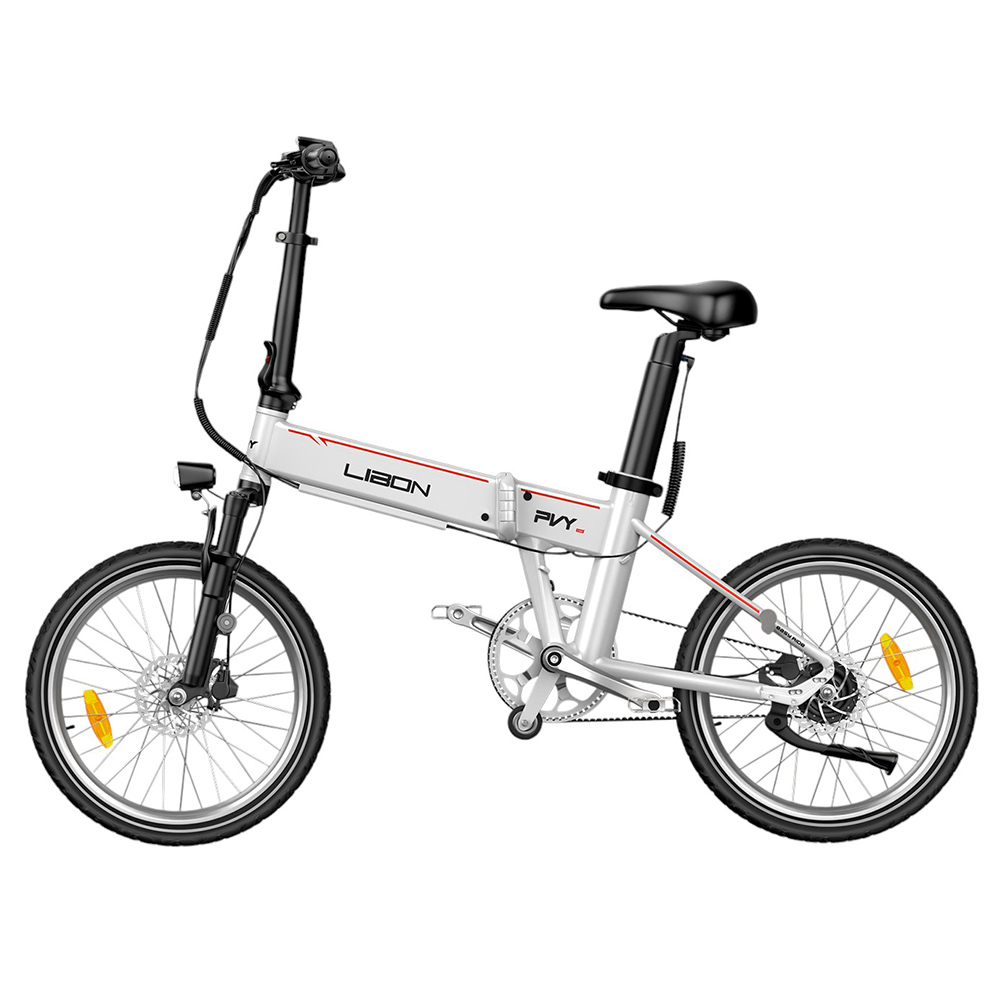 PVY LIBON 16kg Ľahký elektrický bicykel 500W motor 36V 10,4Ah + 10Ah 260km dojazd 20*2.5-palcové pneumatiky Hydraulická brzda Tlmiaca vidlica, snímač krútiaceho momentu Uhlíkový pás Farebný LCD displej Smart APP Medzinárodná verzia - sivá