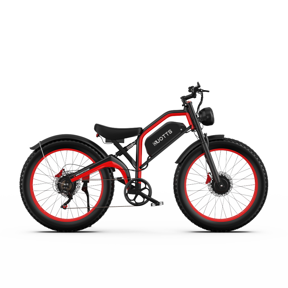 DUOTTS N26 Electric Bike, 750W*2 Motors, 55km/h Max Speed, 26*4.0' Inflatable Tires, 48V 20Ah Samsung Battery, 120-150km Range, Shimano 7-Speed, 200kg Max Load - Black