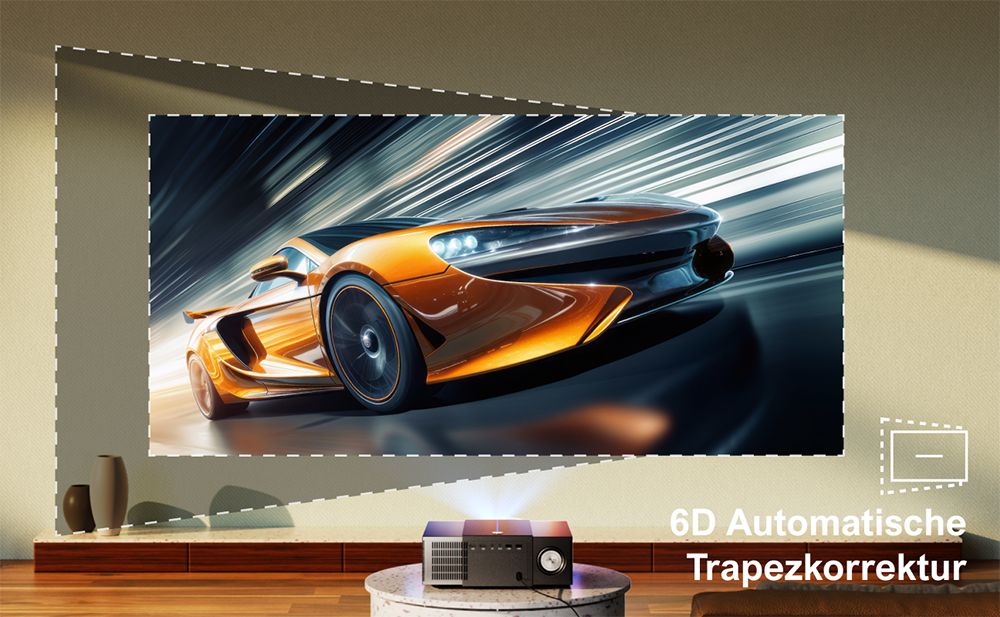 Ultimea Apollo P60 Beamer, 900 ANSI Lumen, Native 1080P Projektor, 4K-Unterst&uuml;tzung, Autofokus und 6D Auto-Keystones, Bluetooth 5.3
