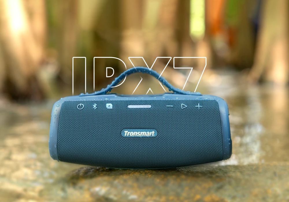 Tronsmart Mirtune S100 Tragbarer Outdoor-Lautsprecher, Bluetooth 5.3, anpassbarer EQ, 50 W Leistung, 20 Stunden Spielzeit, IPX7 wasserdicht, einziehbarer Griff &ndash; Blau