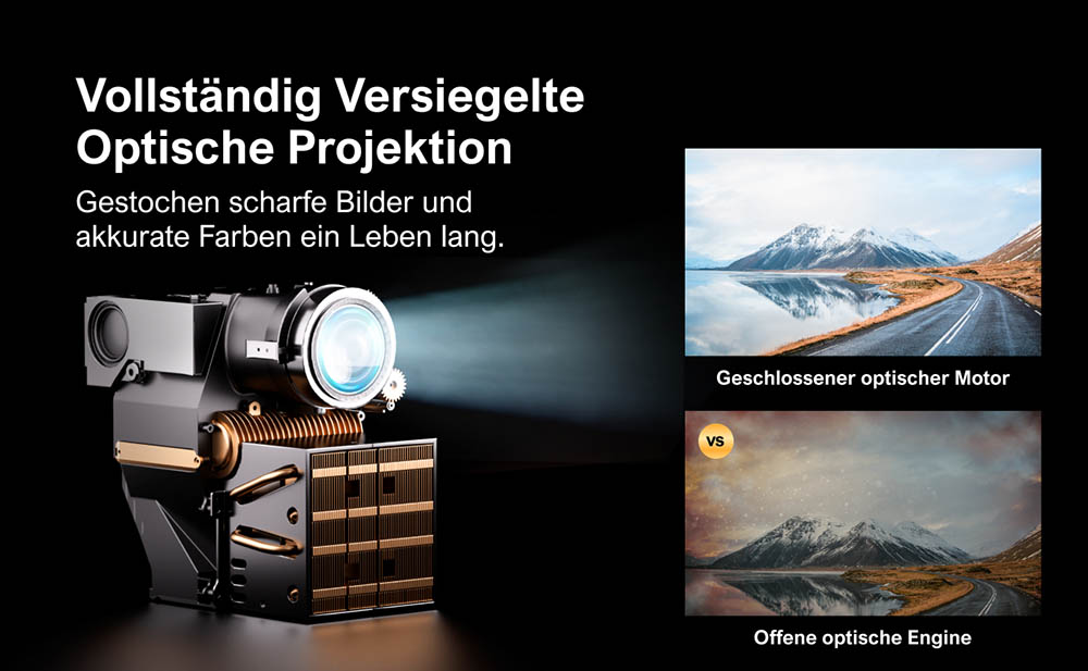 [Netflix 1080P] Ultimea Poseidon E40 Beamer, 1000 ANSI Lumen, Android TV 11.0, 4K-Dekodierung, Native 1080P, Dolby Audio, 6D Trapezkorrektur, Autofokus, 2 x 10W Lautsprecher, WiFi 6, Bluetooth 5.3