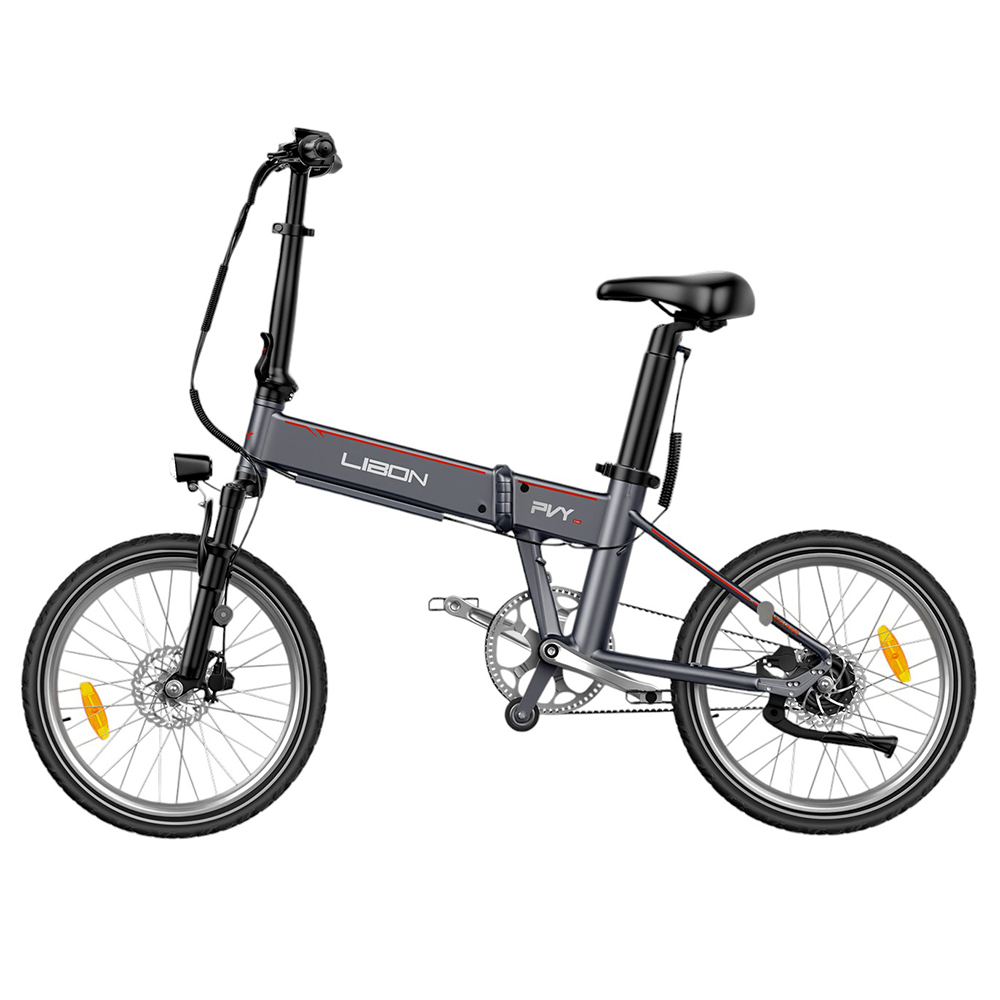 PVY LIBON 16kg Ľahký elektrický bicykel 500W motor 36V 10,4Ah + 10Ah 260km dojazd 20*2.5-palcové pneumatiky Hydraulická brzda Tlmiaca vidlica, snímač krútiaceho momentu Uhlíkový pás Farebný LCD displej Smart APP Medzinárodná verzia - sivá