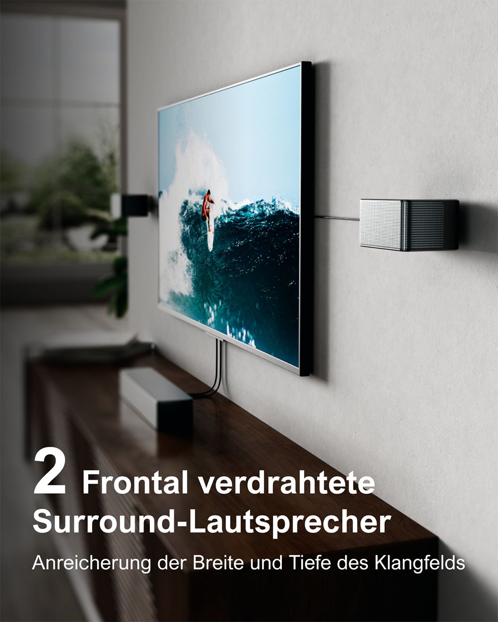 ULTIMEA Poseidon D80 7.1-Kanal-Soundbar-Subwoofer-Lautsprecher-Kit, Dolby Atmos, 460 W Spitzenleistung, APP-Steuerung, 10-Band-Equalizer-Einstellungen, 121 voreingestellte EQ-Matrizen, Bluetooth 5.3