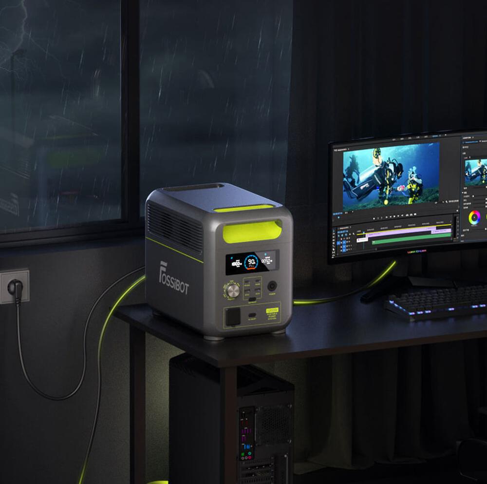 FOSSiBOT F1200 Tragbare Powerstation, 1024 Wh Kapazit&auml;t, 1200 W Nennleistung, 3 LED-Lichtmodi, 7 Ausgangsanschl&uuml;sse, BMS-Schutz, <10 ms Umschaltung, 5-Gang-Eingangsregler, EV-Grade LiFePO4-Akku, 4000+ Zykluszeiten