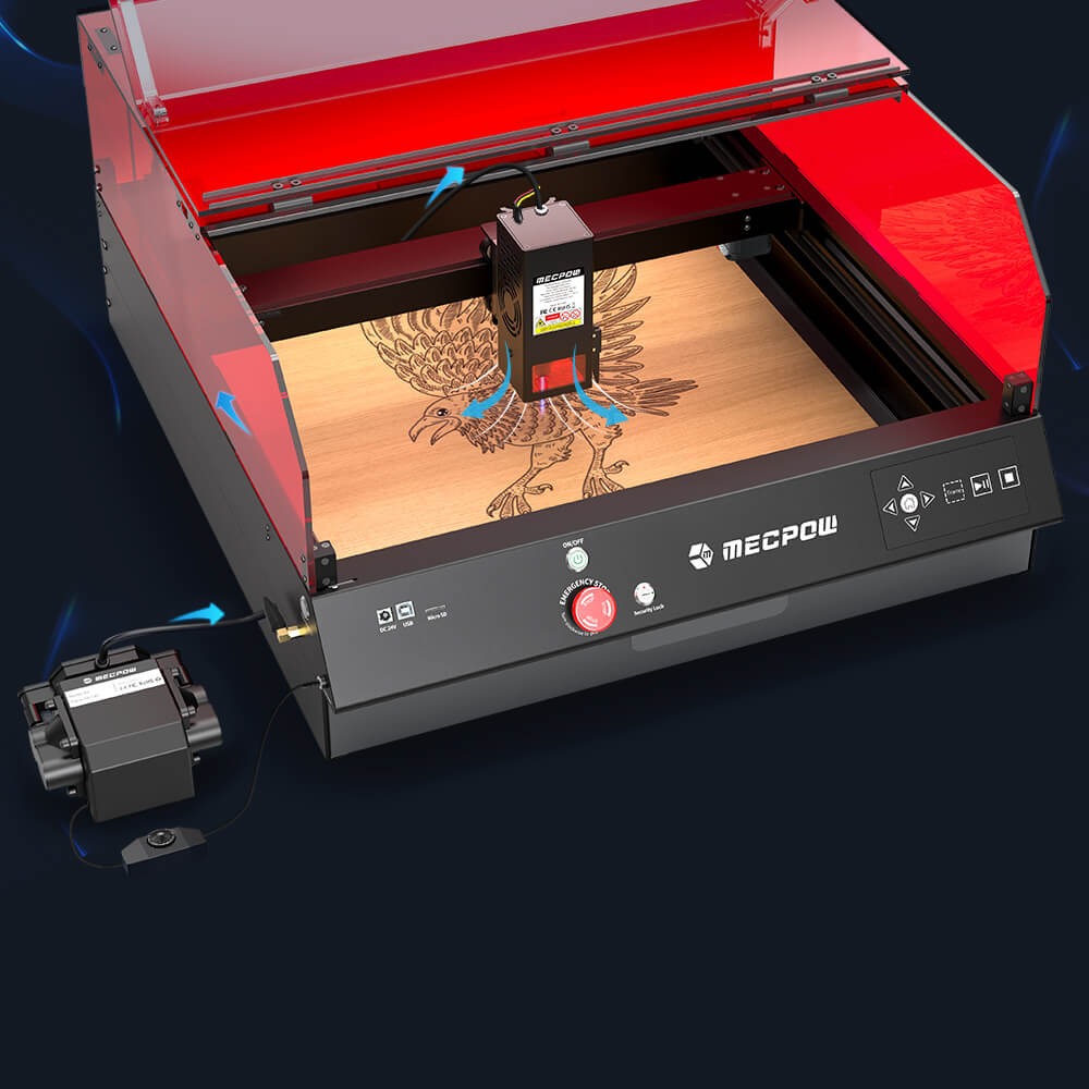 Mecpow X4 Pro 22W Lasergravurmaschine mit eingebauter Kamera, Acryl-Schutzh&uuml;lle und FDA-Klasse-1-Zertifizierung