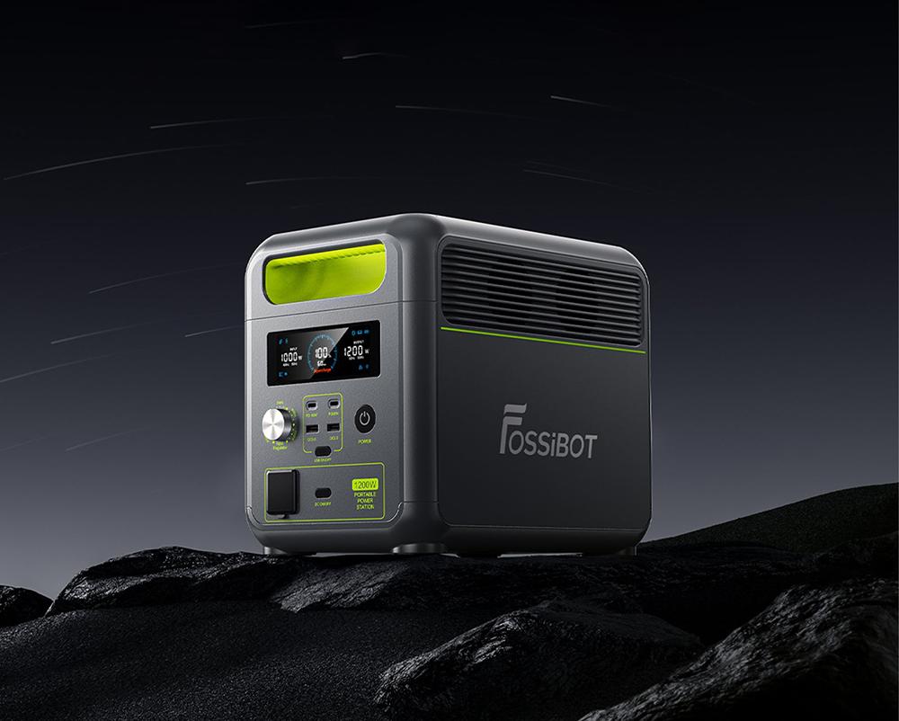 FOSSiBOT F1200 Tragbare Powerstation, 1024 Wh Kapazit&auml;t, 1200 W Nennleistung, 3 LED-Lichtmodi, 7 Ausgangsanschl&uuml;sse, BMS-Schutz, <10 ms Umschaltung, 5-Gang-Eingangsregler, EV-Grade LiFePO4-Akku, 4000+ Zykluszeiten