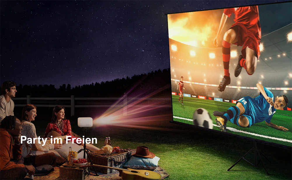 ULTIMEA Apollo P10 Tragbarer Beamer, 300 ANSI, 1080P-Dekodierung, natives 720P, 2,4 GHz/5 GHz WLAN