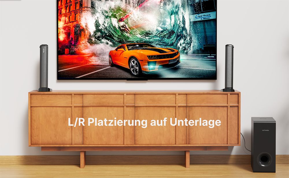 ULTIMEA Apollo S60 Abnehmbare Soundbar mit Subwoofer, 4.1 Kanal, Bluetooth 5.3, 3 EQ-Modi, 280 W Spitzenleistung