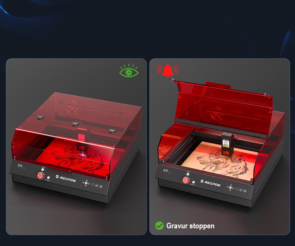 Mecpow X4 Pro 22W FDA Klasse 1 Lasergravierer + Drehwalze + Lasertisch