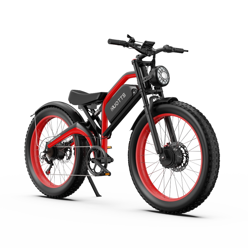DUOTTS N26 Electric Bike, 750W*2 Motors, 55km/h Max Speed, 26*4.0' Inflatable Tires, 48V 20Ah Samsung Battery, 120-150km Range, Shimano 7-Speed, 200kg Max Load - Black