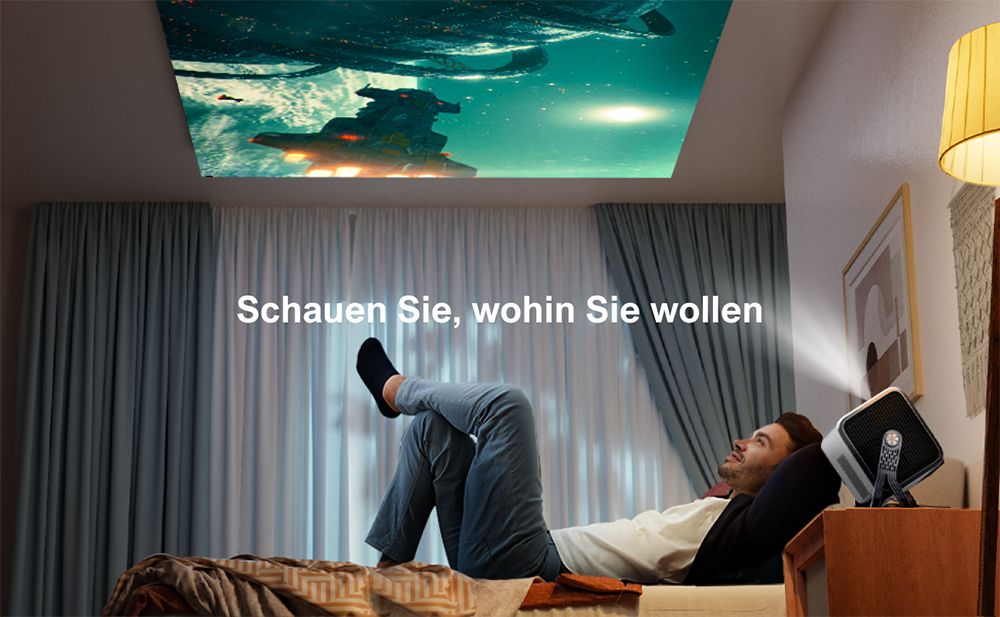 [Netflix 1080P & Android TV 11.0] ULTIMEA Nova C40 Beamer mit Gimbal-St&auml;nder, 600 ANSI, 4K-Dekodierung, Native 1080P, Bluetooth 5.3, Android TV 11.0, Dolby Audio, Autofokus & Keystone