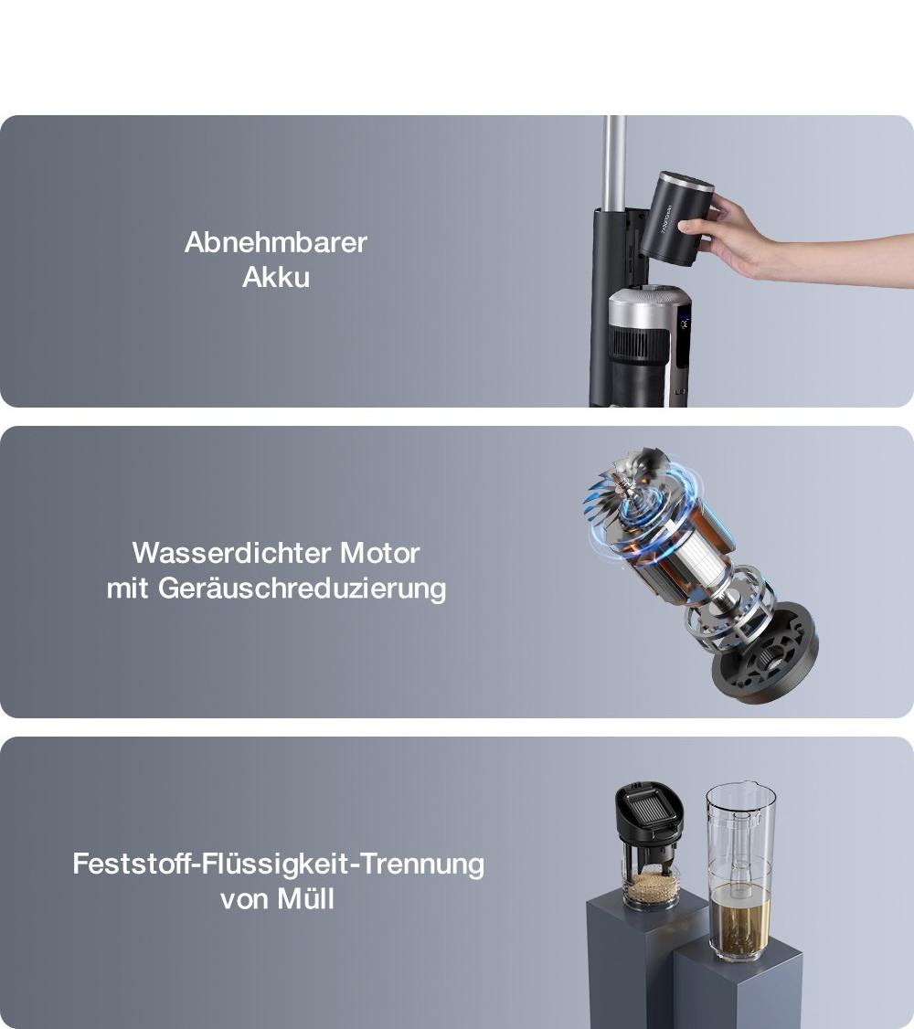 JIMMY HW9 Kabelloser Nass- und Trockensauger, selbstreinigend, 400 ml Schmutzwassertank, wasserdicht, b&uuml;rstenlos, LED-Display