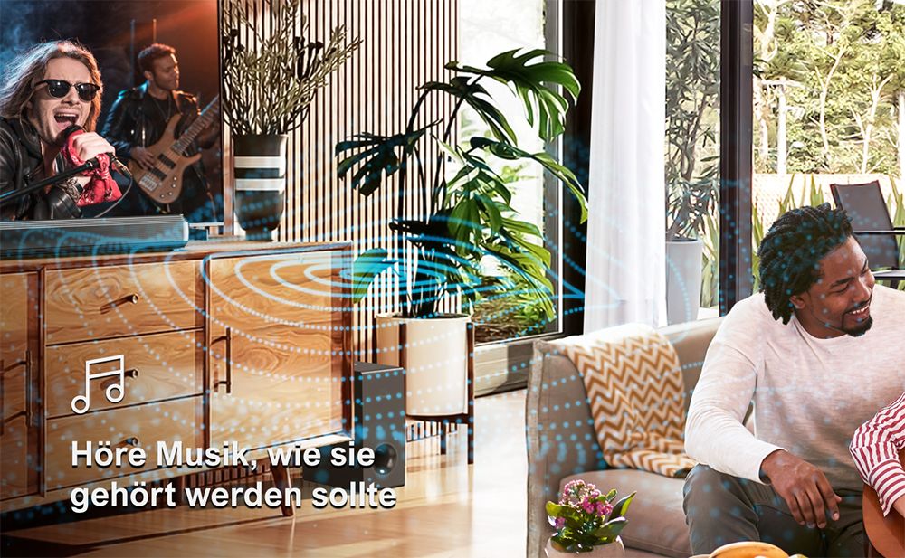ULTIMEA Apollo S60 Abnehmbare Soundbar mit Subwoofer, 4.1 Kanal, Bluetooth 5.3, 3 EQ-Modi, 280 W Spitzenleistung