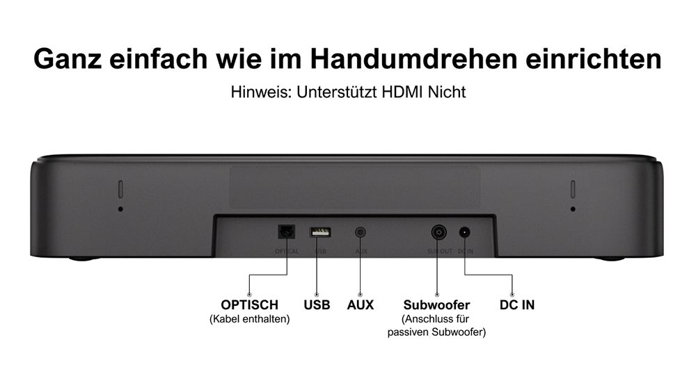 Ultimea Aura A30 5.1-Kanal Soundbar-Subwoofer-Lautsprecher-Kit, App-Steuerung, 10-Band-Equalizer-Einstellungen, 121 voreingestellte EQ-Matrizen