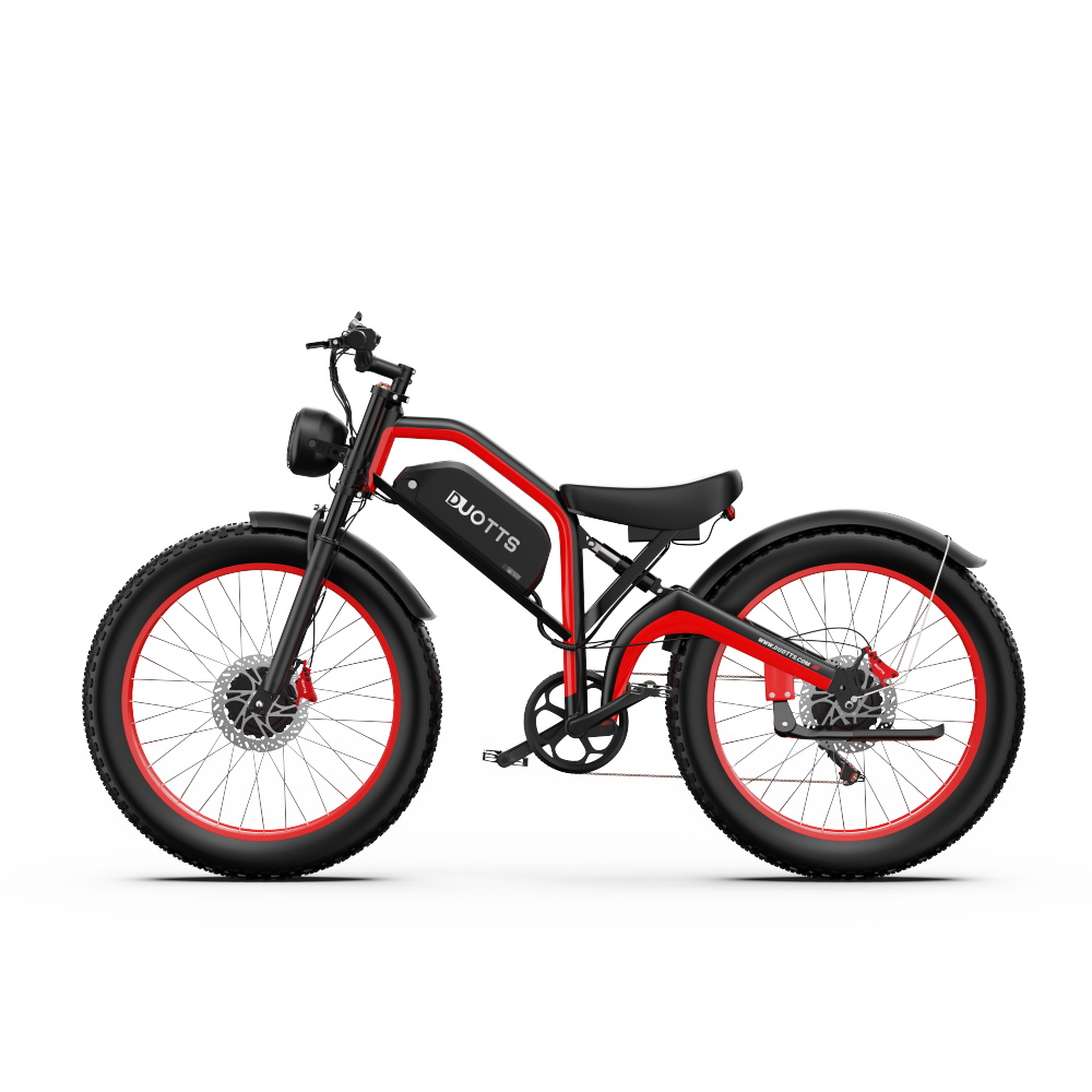 DUOTTS N26 Electric Bike, 750W*2 Motors, 55km/h Max Speed, 26*4.0' Inflatable Tires, 48V 20Ah Samsung Battery, 120-150km Range, Shimano 7-Speed, 200kg Max Load - Black