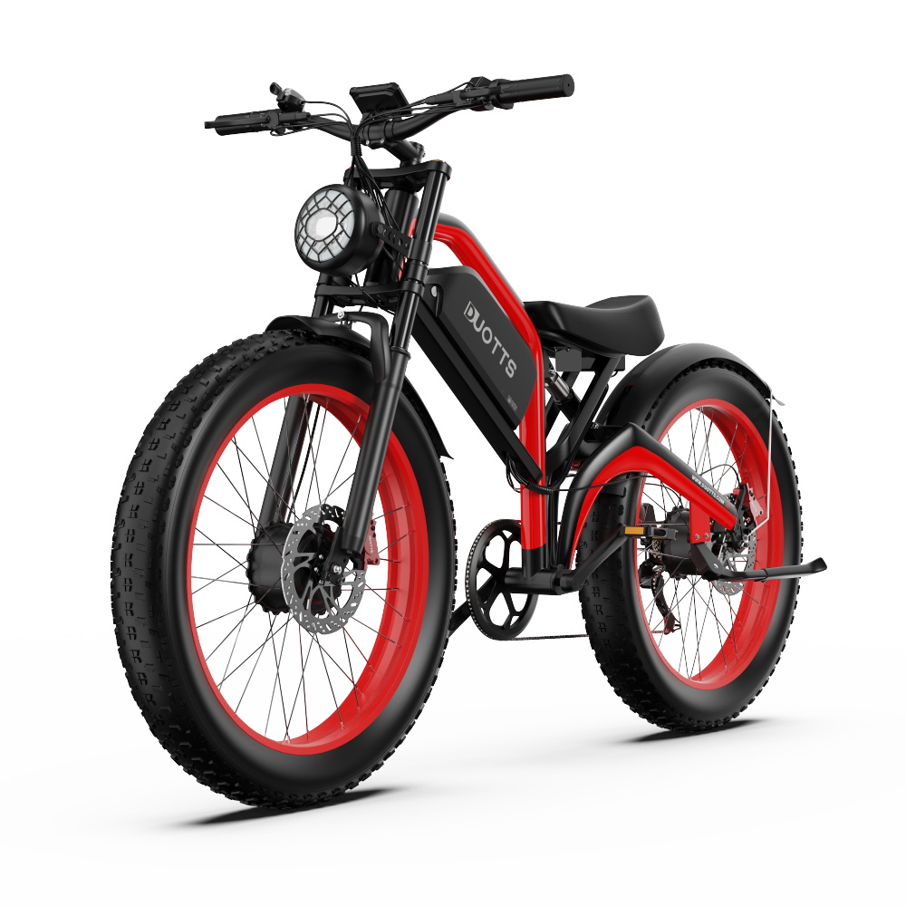 DUOTTS N26 Electric Bike, 750W*2 Motors, 55km/h Max Speed, 26*4.0' Inflatable Tires, 48V 20Ah Samsung Battery, 120-150km Range, Shimano 7-Speed, 200kg Max Load - Black
